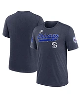 Nike Men's Heather Navy Chicago White Sox Cooperstown Collection Eras Tri-Blend T-Shirt