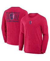 Fanatics Men's Red St. Louis City Sc Lob Attempt Stadium Slub Long Sleeve T-Shirt
