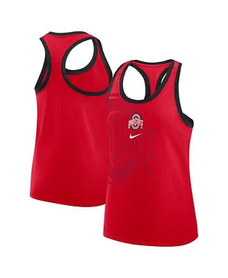 Nike Women's Scarlet Ohio State Buckeyes Primetime Tri-Blend Racerback Tank Top