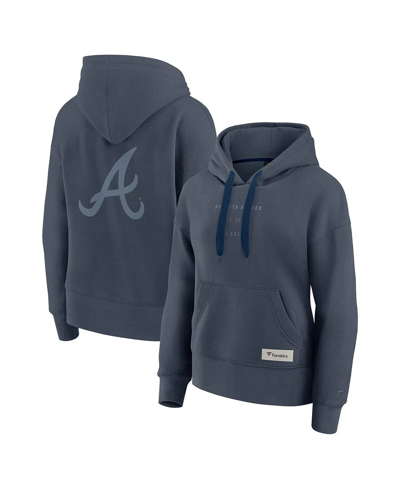 Fanatics Women's Blue Atlanta Braves Elements Future Ground Subtle Tonal Pullover Hoodie