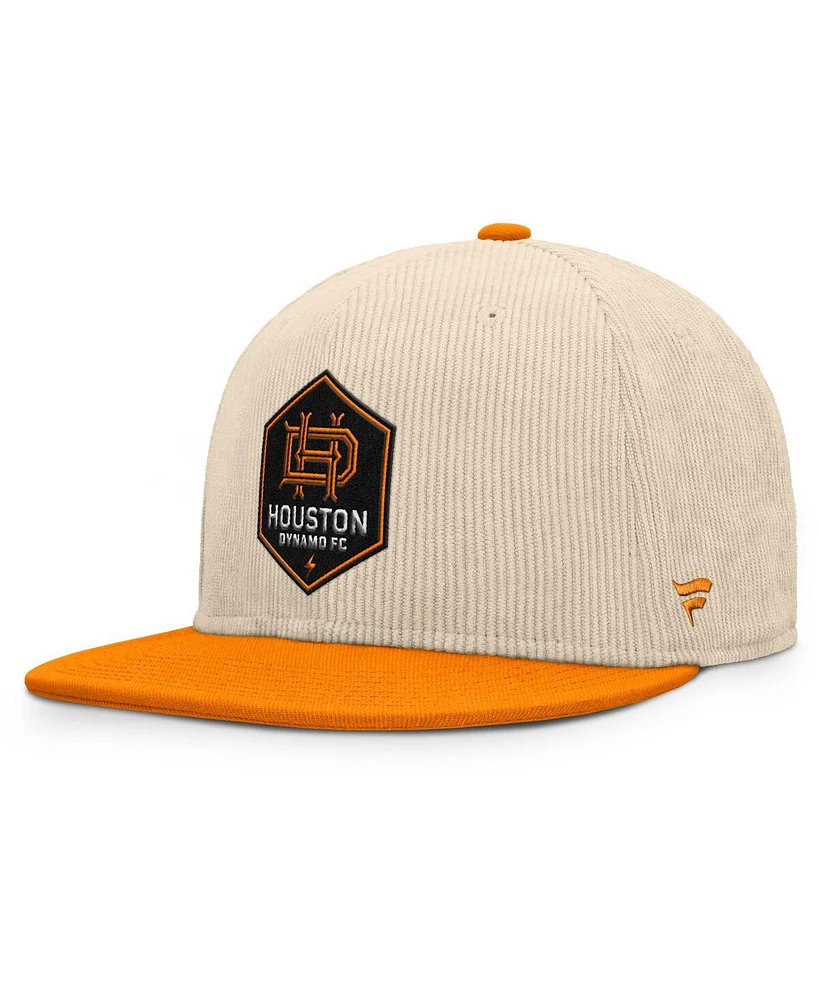 Fanatics Men's Cream Houston Dynamo Fc Tempo Corduroy Snapback Hat