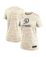Nike Women's Cream Los Angeles Dodgers Authentic Collection City Connect Velocity Performance T-Shirt