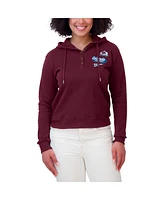 Wear By Erin Andrews Women's Burgundy Colorado Avalanche Waffle-Knit Pullover Hoodie
