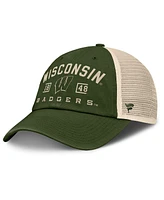 Fanatics Men's Olive Wisconsin Badgers Oht Military Appreciation Frontier Trucker Adjustable Hat