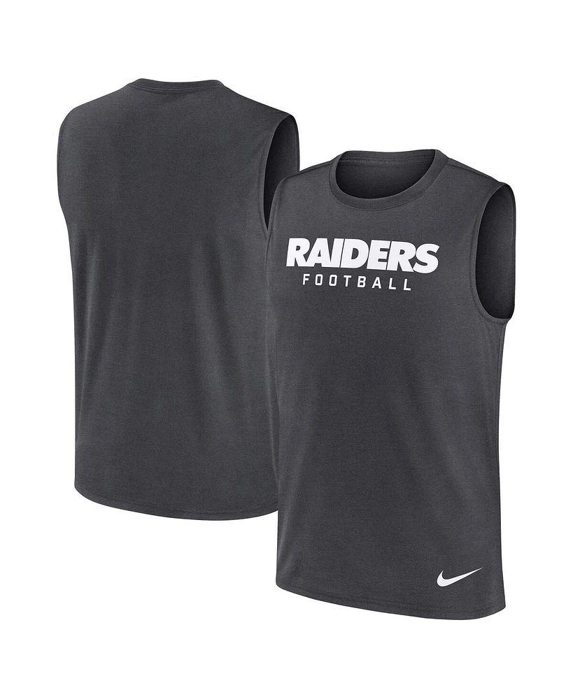 Nike Men's Gray Las Vegas Raiders Legend Performance Muscle Tank Top