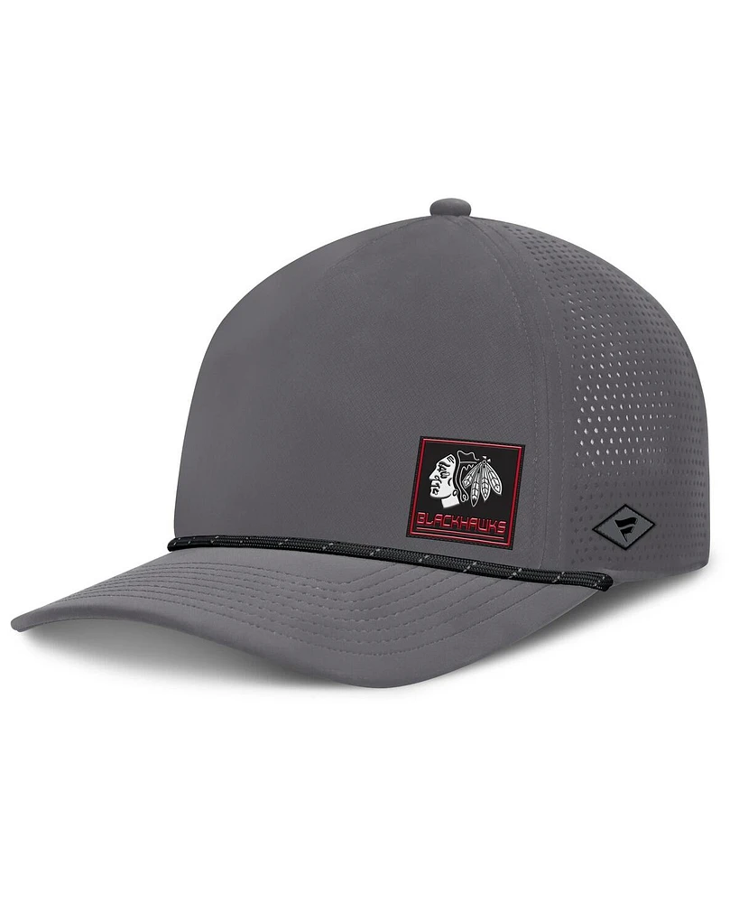 Fanatics Men's Gray Chicago Blackhawks Captain Rope Adjustable Hat
