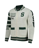 Colosseum Men's and Women's Cream Michigan State Spartans Wild Collective Button-Up Jacquard Sweater