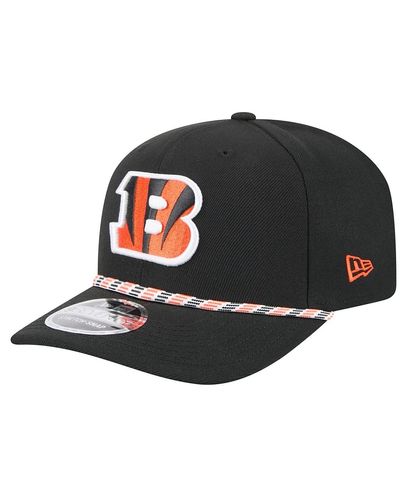 New Era Men's Black Cincinnati Bengals Gameday Multi Rope 9SEVENTY Stretch-Snap Hat