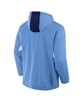 Fanatics Men's Sky Blue New York City Fc Free Kick Woven Quarter-Zip Hoodie Jacket