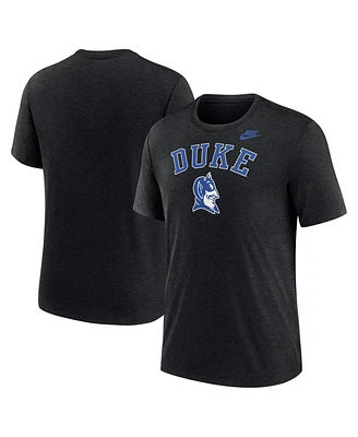 Nike Men's Heather Black Duke Blue Devils Legacy Arch Tri-Blend T-Shirt