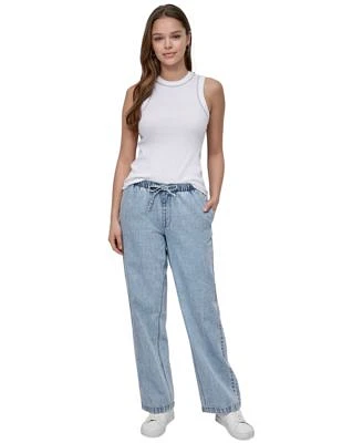 Dkny Jeans Womens Crewneck Tank Top Mid Rise Relaxed Straight Leg Jeans