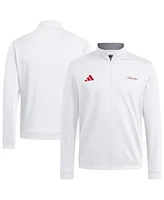 Adidas Men's White Nebraska Huskers Elevated Quarter-Zip Jacket