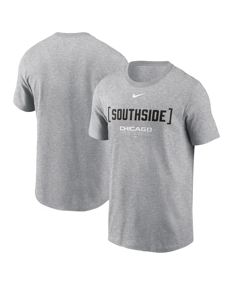 Nike Men's Heather Gray Chicago White Sox Bracket Team Phrase T-Shirt