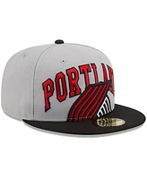 New Era Men's Gray/Black Portland Trail Blazers Tip-Off Two-Tone 59FIFTY Fitted Hat