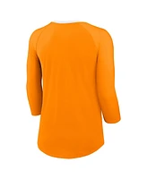 Nike Women's Tennessee Orange Tennessee Volunteers 3/4-Sleeve Raglan Tri-Blend Top