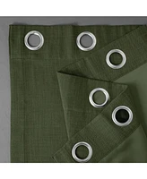 Half Price Drapes Tuscany Green Grommet Textured Faux Linen Room Darkening Curtain