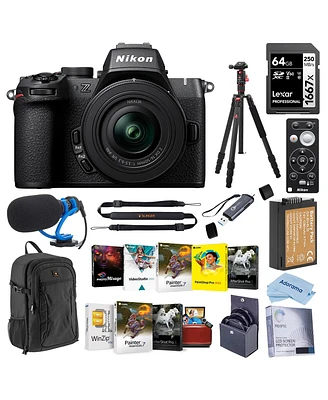 Nikon Z50II Mirrorless Camera with Nikkor Z Dx 16-50mm f/3.5-6.3 Vr Lens, Bundle with Tripod, Microphone, 128GB Memory Card and 46mm Filter Kit