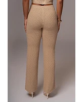 Jluxlabel Women's Beige Madison Knit Pants