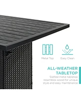 Best Choice Products 5-Piece Patio Wicker Bar Set w/ Built-In Bottle Opener, Hidden Storage Shelf