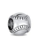 Bling Jewelry Softball Team Charm Bead Sterling Silver for European Bracelets