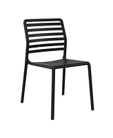 Outdoor Stackable Polypropylene Plastic Resin Dining Side Chairs (Set of 2)