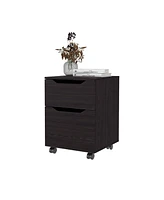 Newriver Nightstand with 1 Door and 1 Drawer , Wengue