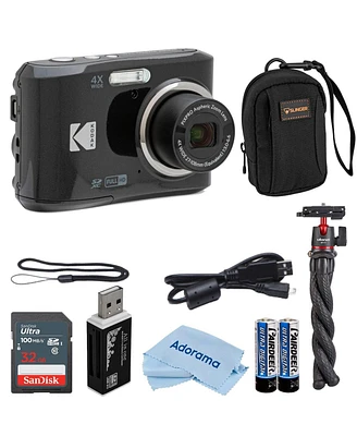 Kodak Pixpro FZ45 Friendly Zoom 16MP Full Hd Digital Camera, Black, Bundle with 32GB Memory Card and Camera Bag
