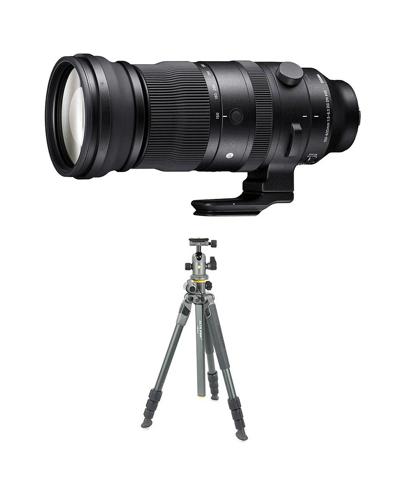 Sigma 150-600mm f/5-6.3 Dg Dn Os Sports Lens, L Mount, with Alta Pro 2+ 264AB 4-Section Aluminum Tripod