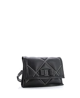 Pre-Owned Salvatore Ferragamo Small Viva Bow Flap Bag Studded Leather