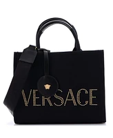Pre-Owned Versace La Medusa Tote Studded Canvas