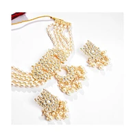 Sohi Women's Gold Plated Designer Stone Beaded Jewellery Set