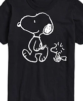 Airwaves Men's Peanuts Snoopy Woodstock Walk Short Sleeve T-Shirt