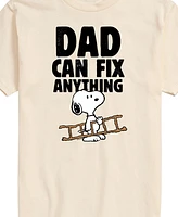 Airwaves Men's Peanuts Snoopy Father's Day Dad Can Fix Anything Short Sleeve T-Shirt