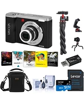 Minolta Minolta MNB5Z 56MP 5K Ultra Hd 2.8" Lcd Screen Digital Camera, Black, Bundle with Shoulder Bag, 64GB Memory Card, Tripod, Cleaning Kit, P