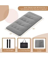 Twin Futon Mattress Japanese Floor Sleeping Pad Washable Cover Carry Bag