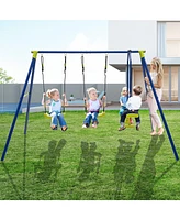 440 Pounds Kids Swing Set with Two Swings and One Glider