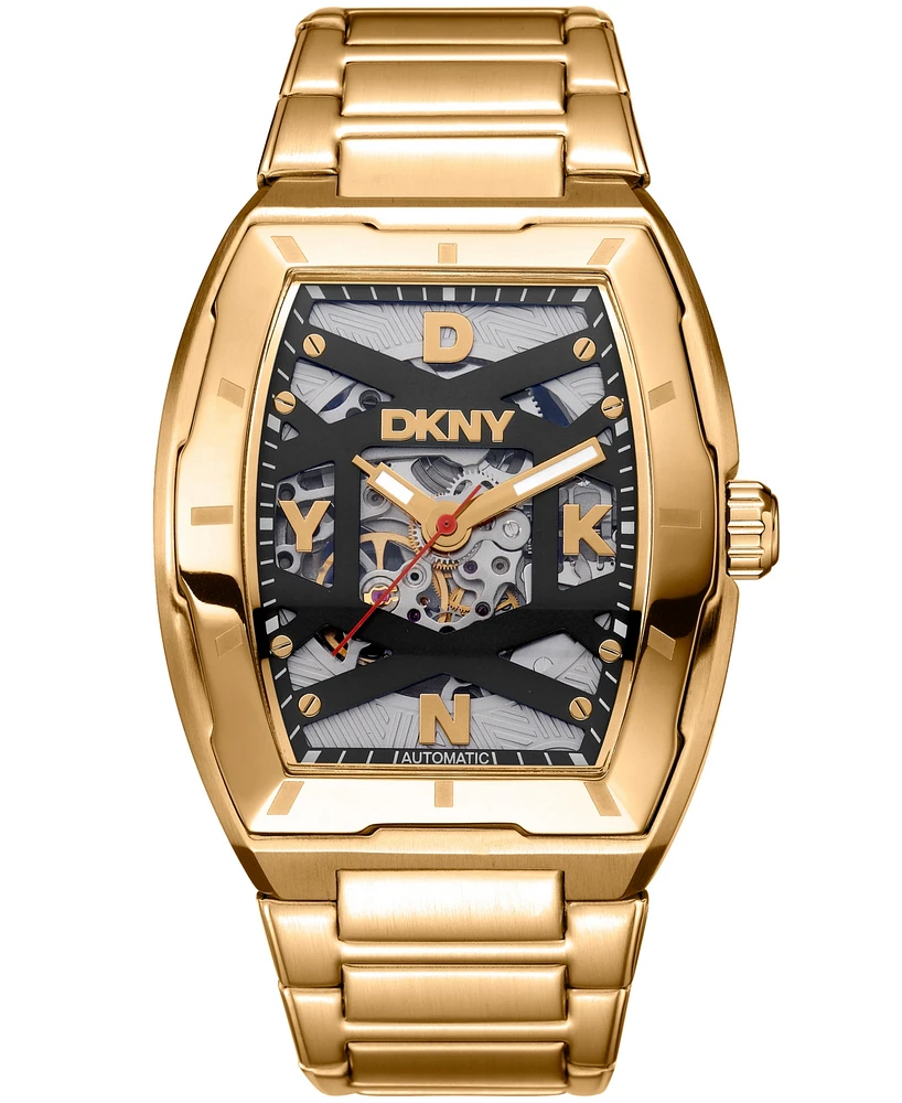 Dkny Men's Urban Automatic Gold-Tone Stainless Steel Bracelet Watch, 51mm