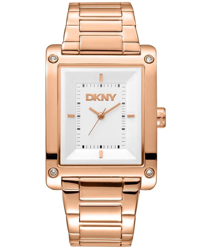 Dkny Women's Westside Maxi Rose-Gold Stainless Steel Bracelet Watch, 41mm
