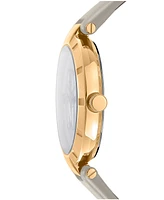Dkny Women's Essential Logo Gray Leather Strap Watch, 38mm