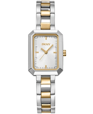 Dkny Women's Uptown Midi Silver Dial Gold-Tone Stainless Steel Bracelet Watch 22x35.5mm