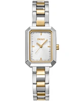 Dkny Women's Uptown Midi Silver Dial Gold-Tone Stainless Steel Bracelet Watch 22x35.5mm