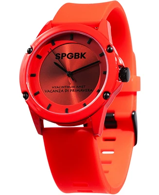 Spgbk Watches Unisex Foxfire Red Silicone Band Watch 44mm
