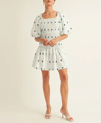 Arose Studio, Inc Women's Jasmine Smocked Puff-Sleeve Ruffled Dress
