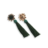 Sohi Women's Gold Plated Party Designer Stone Drop Earrings