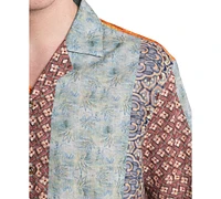 Paisley & Gray Men's Slim Fit Short Sleeve Multi-Pattern Button Front Camp Shirt