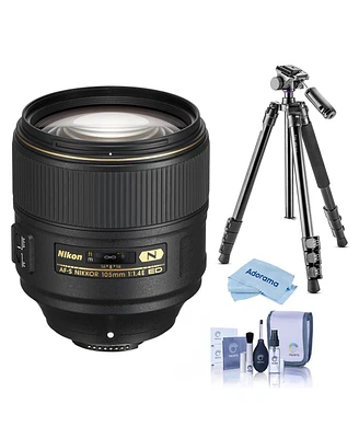 Nikon 105mm f/1.4E Ed-if Af-s Nikkor Lens, Bundle with Vanguard Alta Pro 264AT Al Tripod and Ball Head, Cleaning Kit, Cleaning Cloth