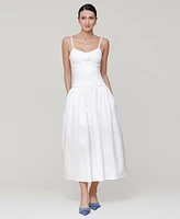 Avec Les Filles Women's Rosette-Trim Drop-Waist Midi Dress