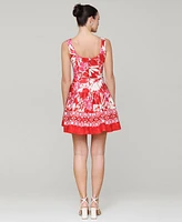 Avec Les Filles Women's Printed Bustier Mini Dress