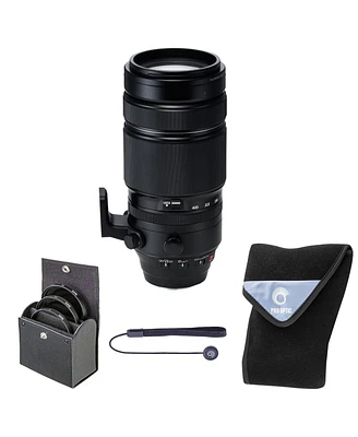 Fujifilm Xf 100-400mm f/4.5-5.6 R Lm Ois Wr Lens, Bundle with 77mm Filter Kit, Lens Wrap and Lens Cap Tether
