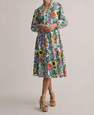 UNTUCKit Women's Stretch Cotton Floral Lucia Dress
